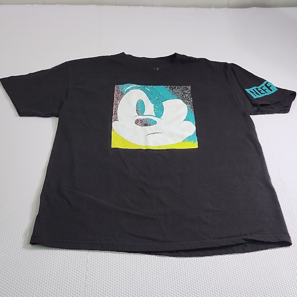 Neff x Disney collaboration graphic tee features an angry Mickey Mouse design